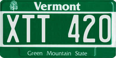 VT license plate XTT420