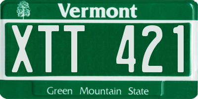 VT license plate XTT421