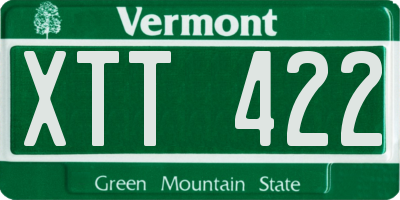 VT license plate XTT422