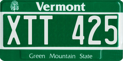 VT license plate XTT425