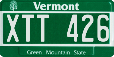 VT license plate XTT426
