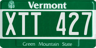 VT license plate XTT427