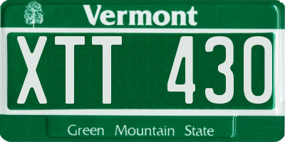VT license plate XTT430