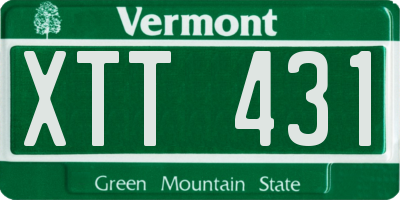 VT license plate XTT431