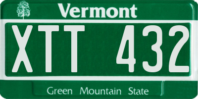 VT license plate XTT432