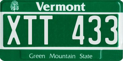 VT license plate XTT433