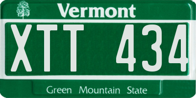VT license plate XTT434