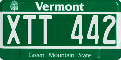 VT license plate XTT442