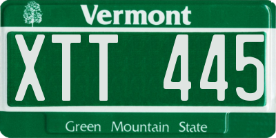 VT license plate XTT445