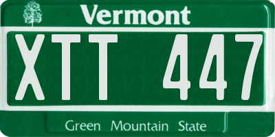 VT license plate XTT447