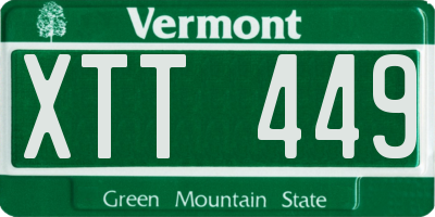 VT license plate XTT449