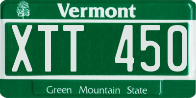VT license plate XTT450
