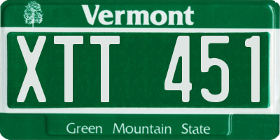 VT license plate XTT451