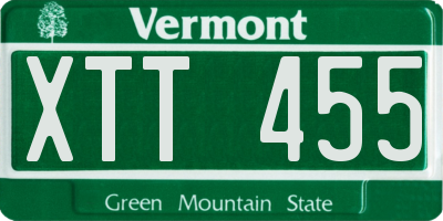 VT license plate XTT455