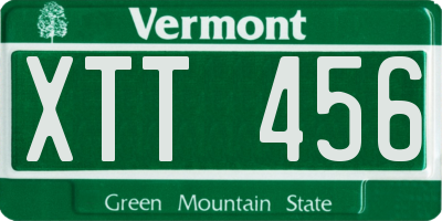 VT license plate XTT456