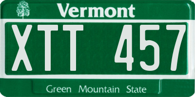 VT license plate XTT457