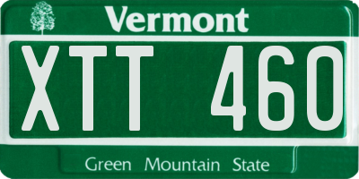 VT license plate XTT460