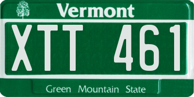 VT license plate XTT461