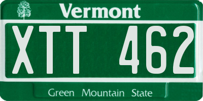 VT license plate XTT462