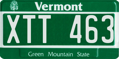 VT license plate XTT463