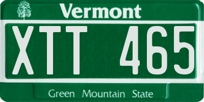 VT license plate XTT465