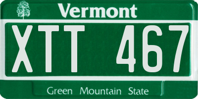 VT license plate XTT467