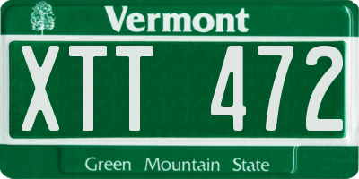 VT license plate XTT472