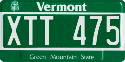 VT license plate XTT475