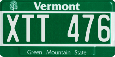 VT license plate XTT476