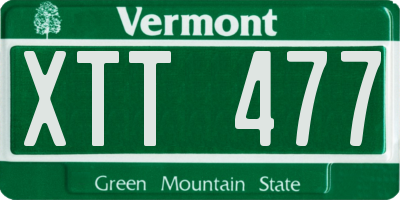 VT license plate XTT477