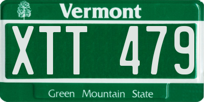 VT license plate XTT479