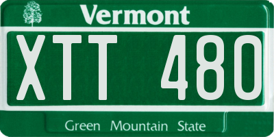VT license plate XTT480