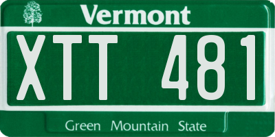 VT license plate XTT481