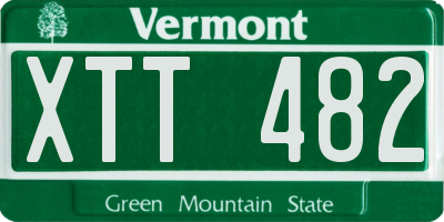 VT license plate XTT482