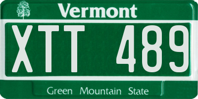 VT license plate XTT489