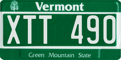 VT license plate XTT490