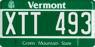 VT license plate XTT493