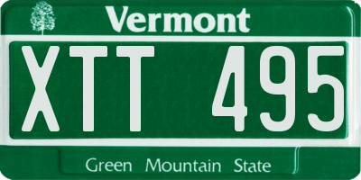 VT license plate XTT495