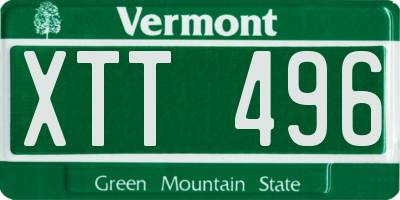 VT license plate XTT496
