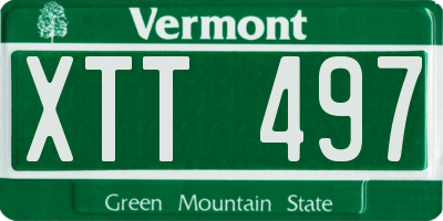 VT license plate XTT497