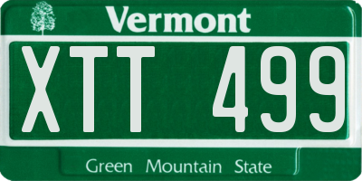 VT license plate XTT499
