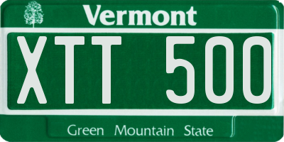VT license plate XTT500
