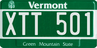 VT license plate XTT501