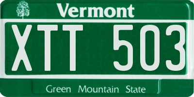 VT license plate XTT503