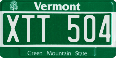 VT license plate XTT504