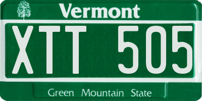 VT license plate XTT505