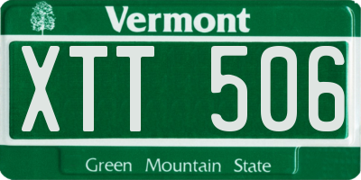 VT license plate XTT506