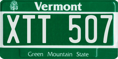 VT license plate XTT507