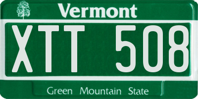VT license plate XTT508