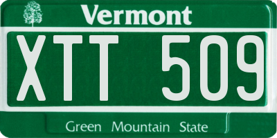 VT license plate XTT509